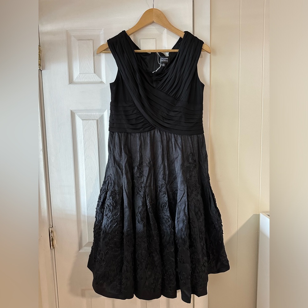 Adrianna Papell petite (14P) mix-media off the shoulder dress